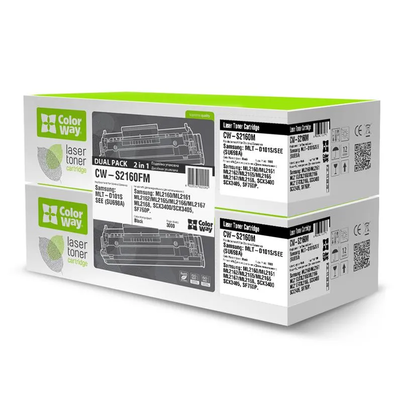 Картридж ColorWay (ColorWay-S2160FM) Samsung ML-2160/2165W/SCX-3400 (MLT-D101S) Dual Pack - мініатюра 2