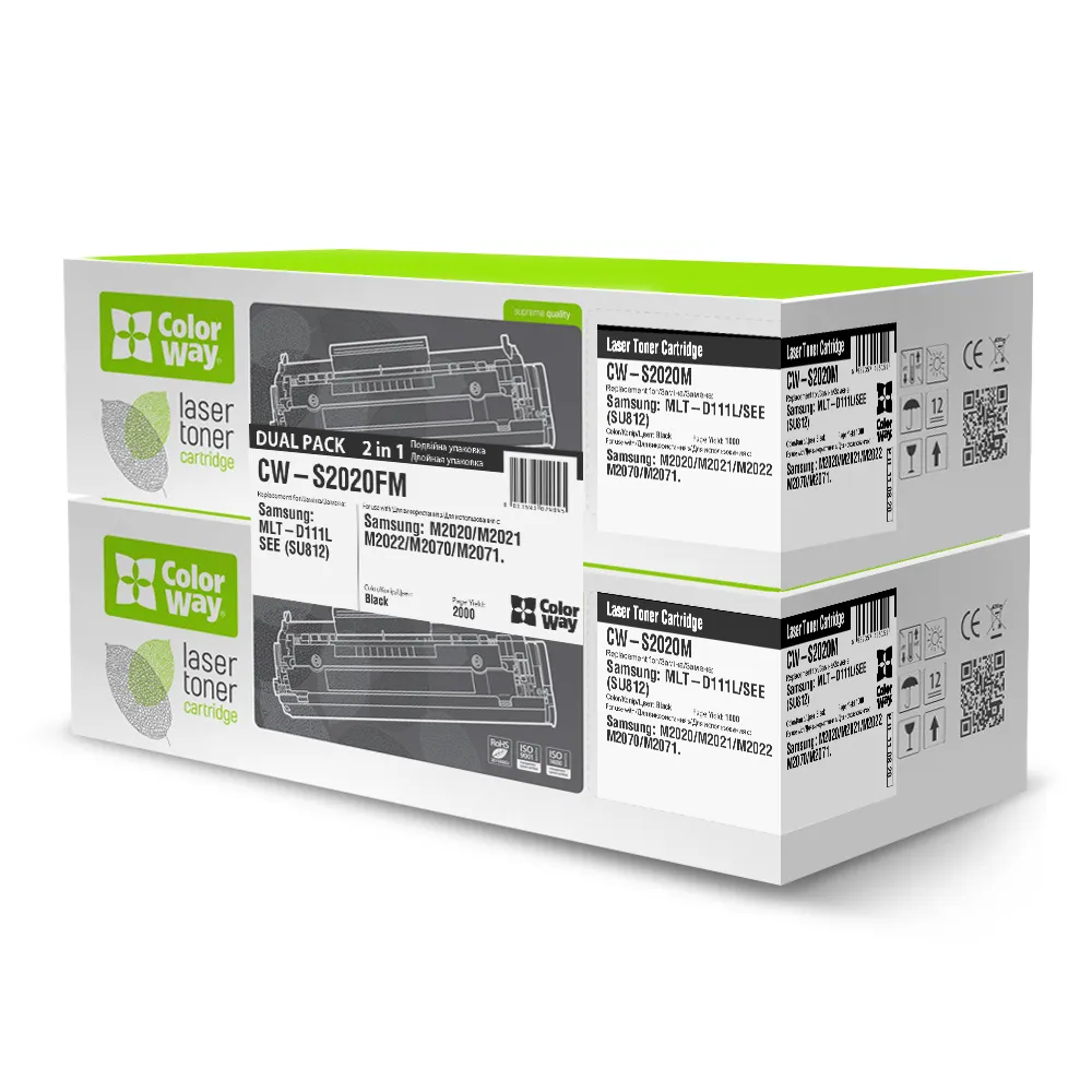 Картридж ColorWay (ColorWay-S2020FM) Samsung SL-M2020/2020W/2070 (MLT-D111S) Dual Pack - зображення 1