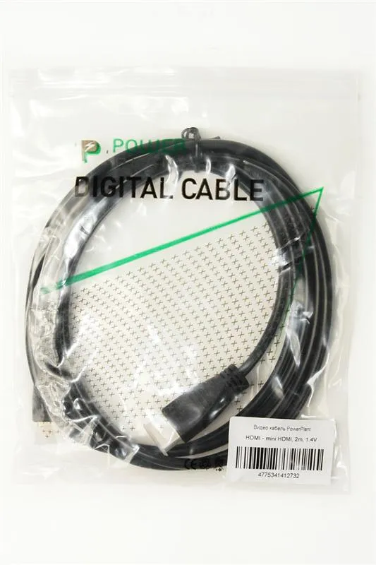 Кабель PowerPlant (KD00AS1273) HDMI-miniHDMI v1.4, 2м, Black - мініатюра 2