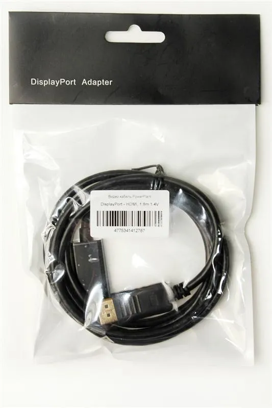 Кабель PowerPlant (KD00AS1278) DisplayPort-HDMI v1.4, 1.8м, Black - мініатюра 2