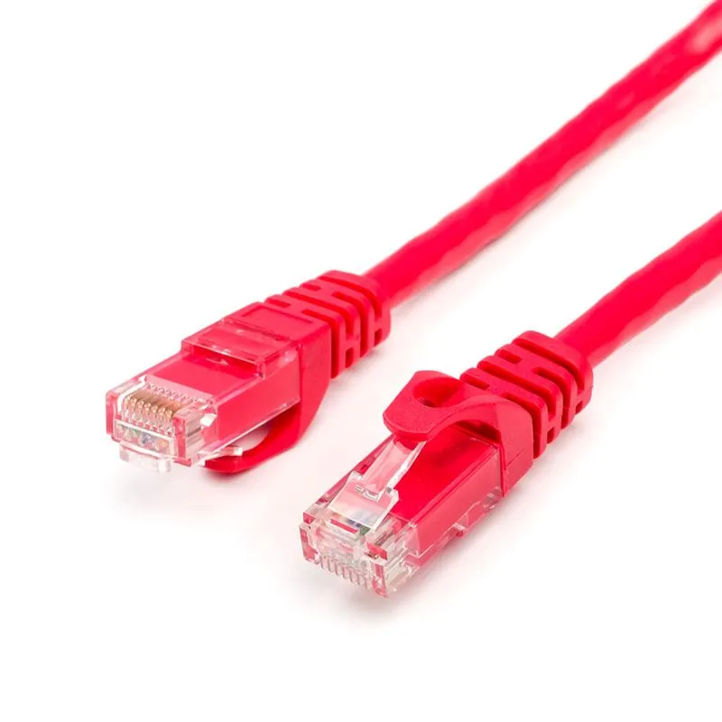 Патч-корд UTP Atcom RJ45, Cat.6, мідь, 0.5 м, червоний - зображення 1