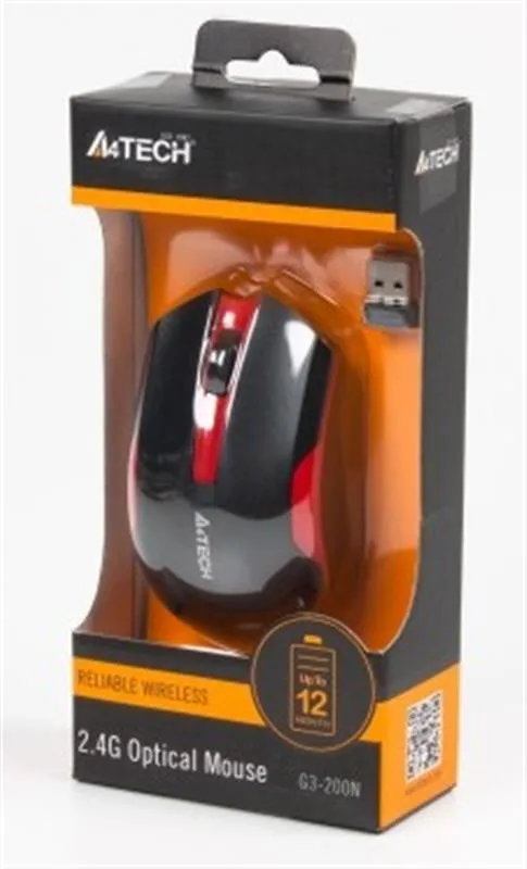 Миша бездротова A4Tech G3-200N Black/Red - мініатюра 3