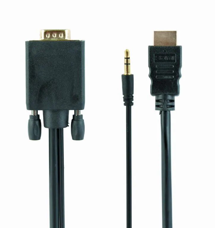 Кабель Cablexpert HDMI - VGA+3.5 мм V 1.4 (M/M), 1.8 м, чорний (A-HDMI-VGA-03-6) пакет - мініатюра 2