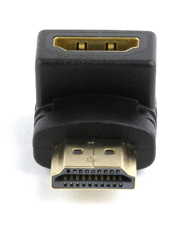 Адаптер Cablexpert HDMI - HDMI (M/F), кут 90 градусів, чорний (A-HDMI90-FML) пакет - мініатюра 2