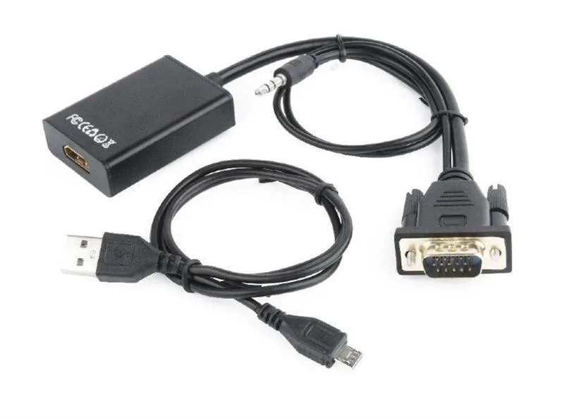 Адаптер Cablexpert HDMI - VGA (F/M), 0.15 м, Black (A-VGA-HDMI-01) - зображення 1