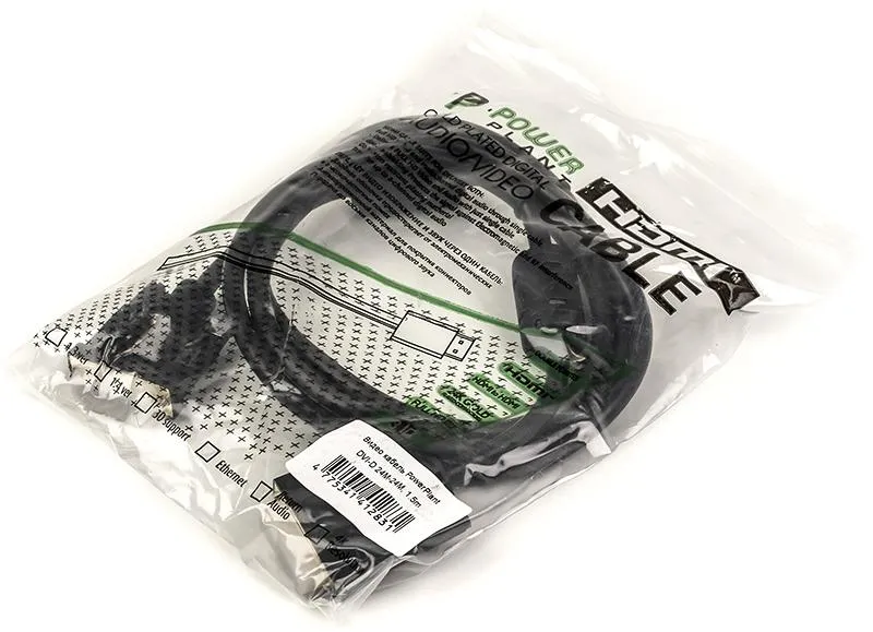 Кабель PowerPlant (CA910854) DVI-D 24M-24M, 1.5м, Double ferrites, Black - мініатюра 2