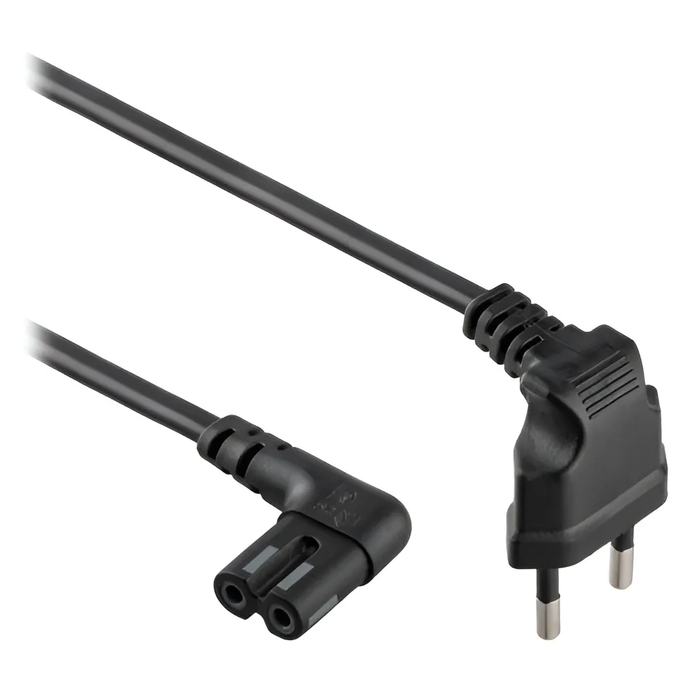 Кабель живлення Cablexpert (PC-184L) CEE7/16-C7, кутовий, 1 м, чорний - зображення 1