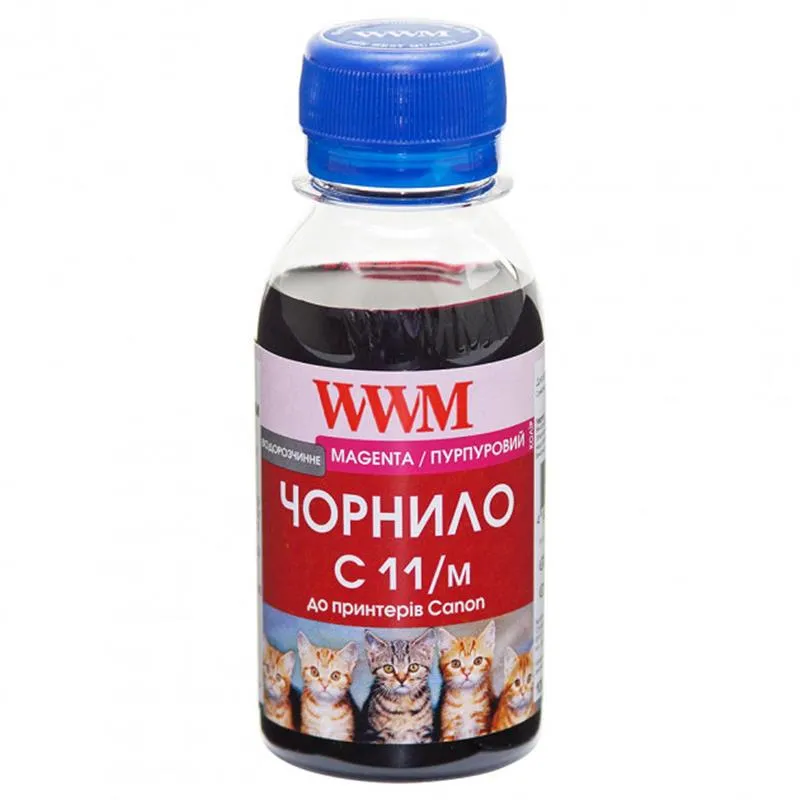 Чорнило WWM Canon CL-511С/CL-513С/CLI-521M (Magenta) (C11/M-2) 100г - зображення 1