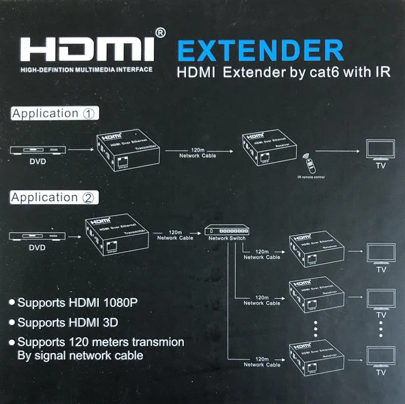 Подовжувач Atcom HDMI - RJ-45 (F/F), до 120 м, Black (14157) - мініатюра 4