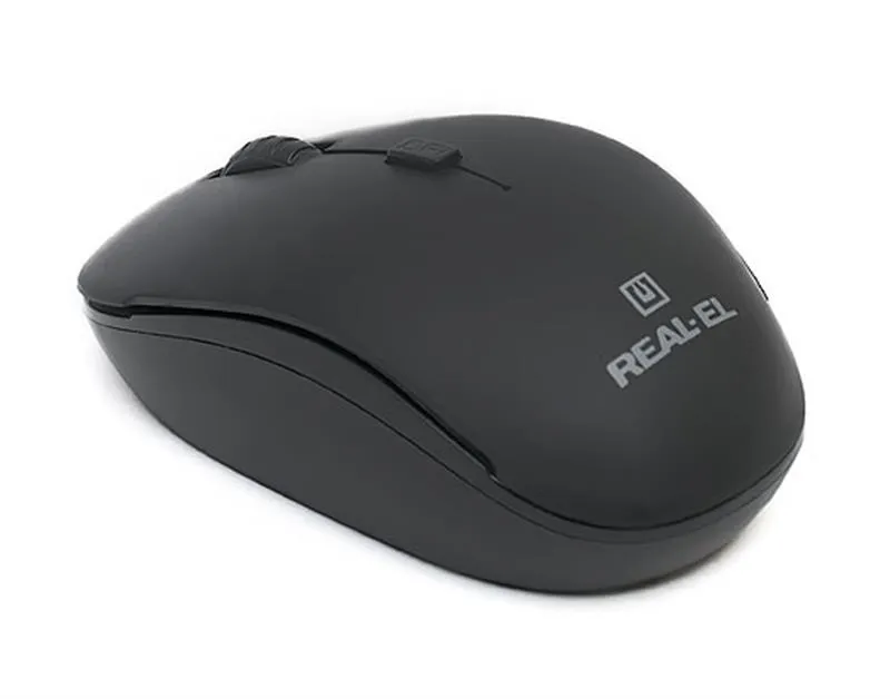 Миша бездротова REAL-EL RM-301 Wireless Black - зображення 1