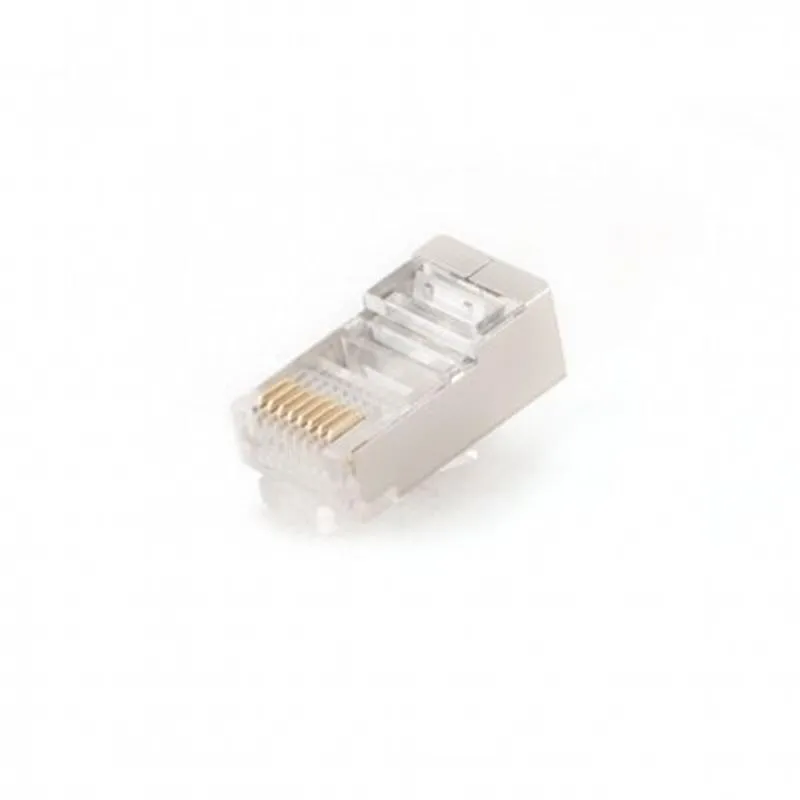 Конектор RJ 45 Cablexpert (PLUG5SP/100) екранований, з золоченими контактами (100 шт/уп) - зображення 1