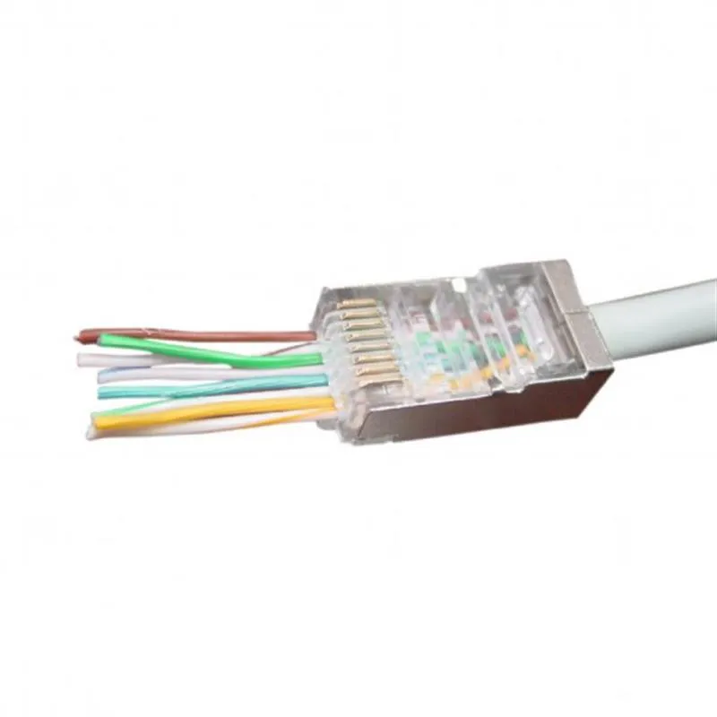 Конектор RJ 45 Cablexpert (LC-PTF-01/100) екранований, із позолоченими контактами, з наскрізними отворами (100 шт/уп) - мініатюра 2