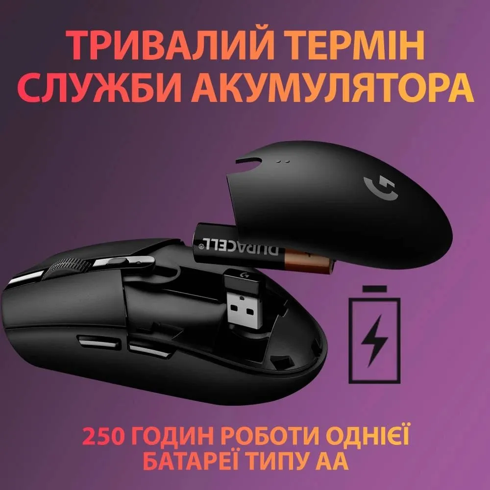 Миша бездротова Logitech G305 Black (910-005282) - мініатюра 8