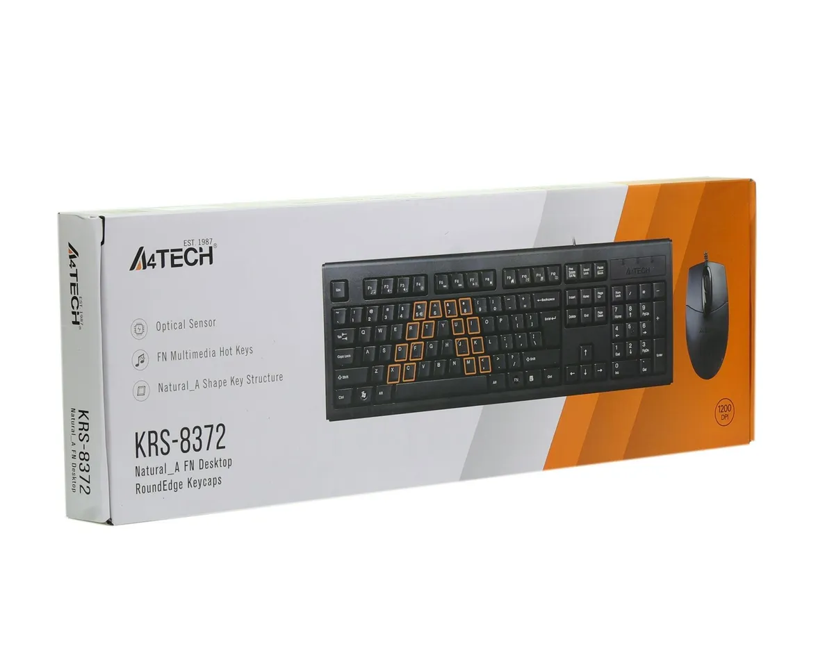 Комплект (клавіатура, миша) A4Tech KR-8372 Black - мініатюра 3