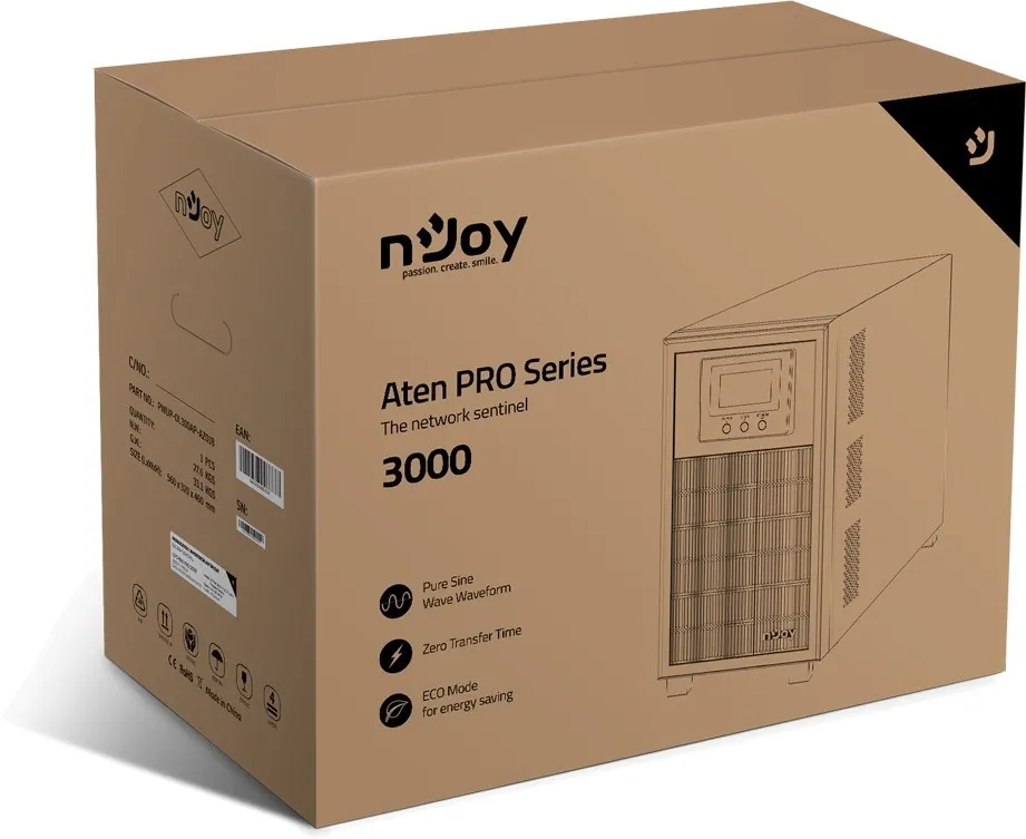 Джерело безперебійного живлення NJOY Aten Pro 3000 (PWUP-OL300AP-AZ01B) - мініатюра 13