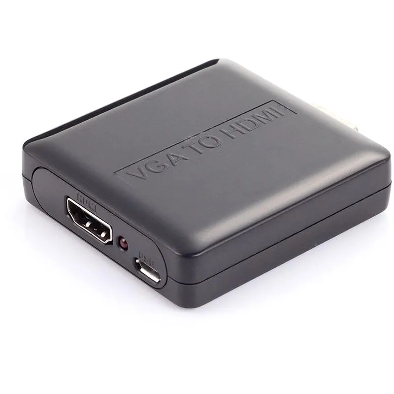 Адаптер PowerPlant (CA911493) HDMI - VGA+R/L, чорний - зображення 1