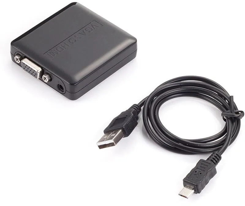 Адаптер PowerPlant (CA911493) HDMI - VGA+R/L, чорний - мініатюра 2