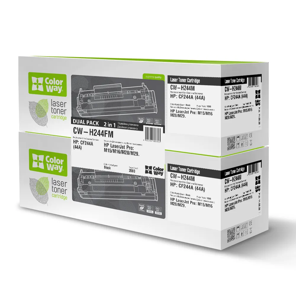 Картридж ColorWay (ColorWay-H244FM) HP LJ Pro M15/M28 Black (CF244A) Dual Pack - зображення 1