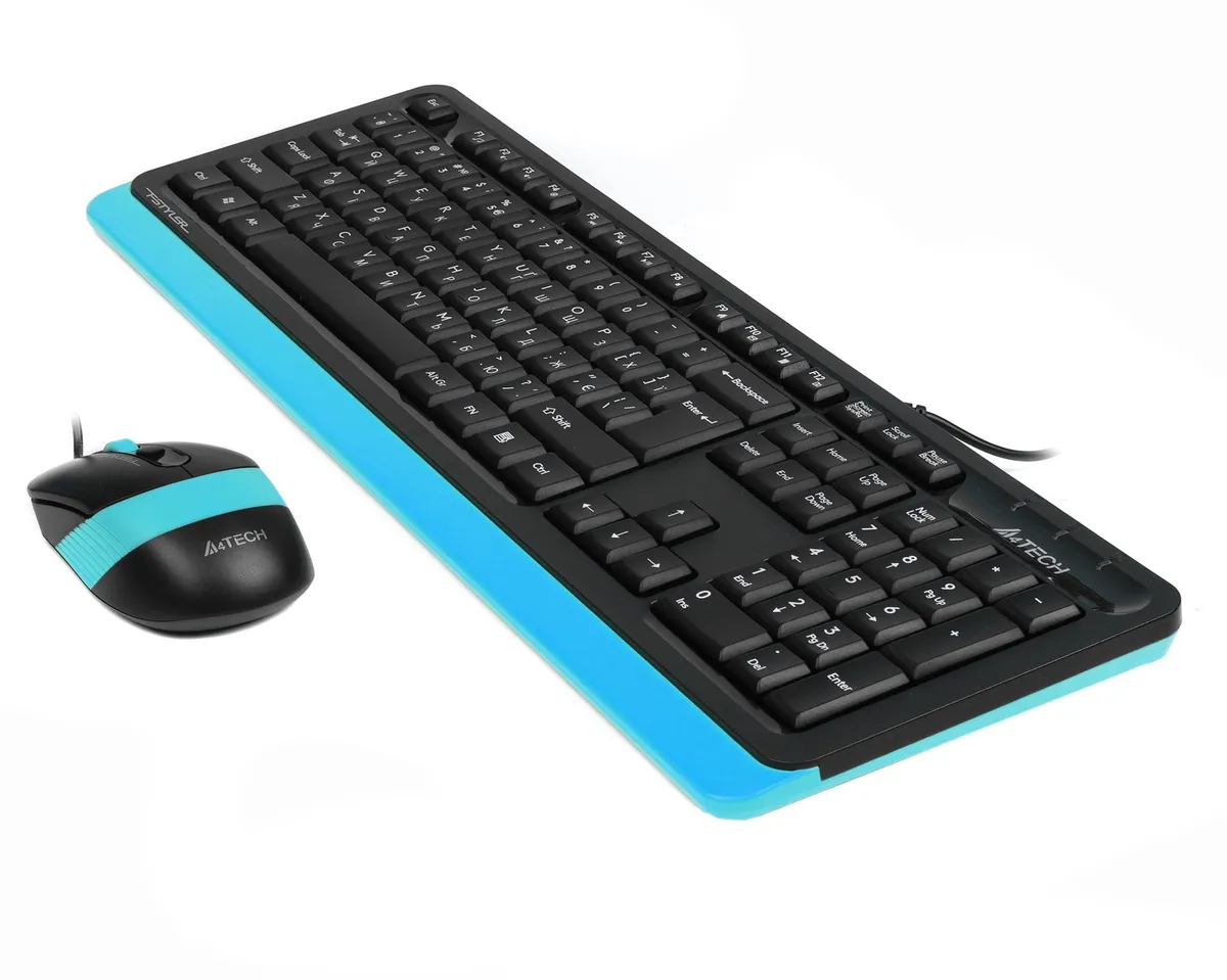 Комплект (клавіатура, миша) A4Tech F1010 Black/Blue - мініатюра 4