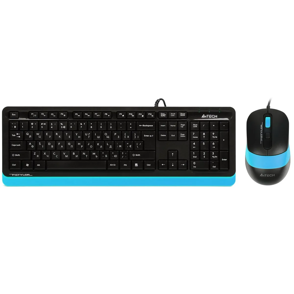 Комплект (клавіатура, миша) A4Tech F1010 Black/Blue - мініатюра 6