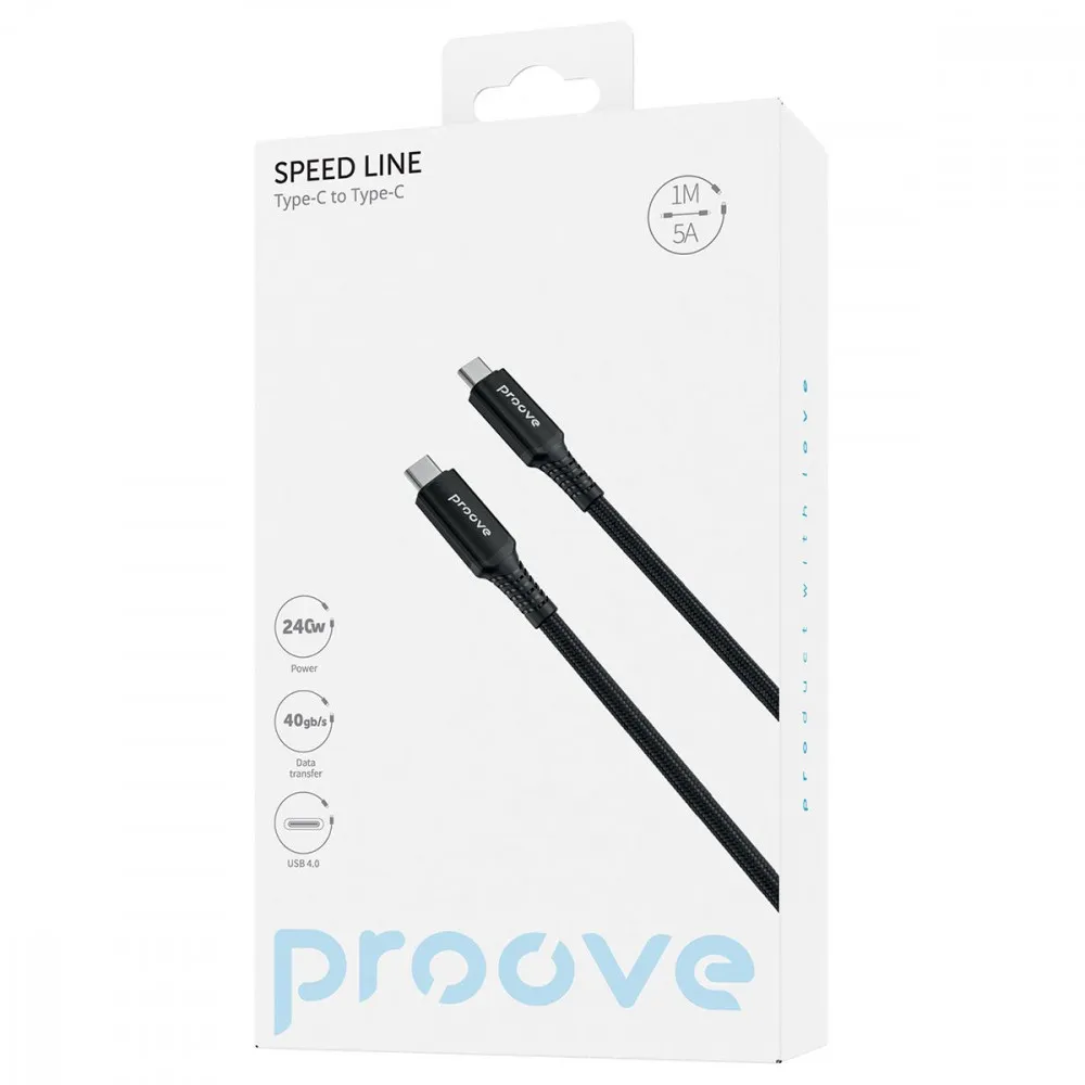 Кабель Proove Speed Line USB-C - USB-С 240W 1m Black (CCSL60002201) - мініатюра 2