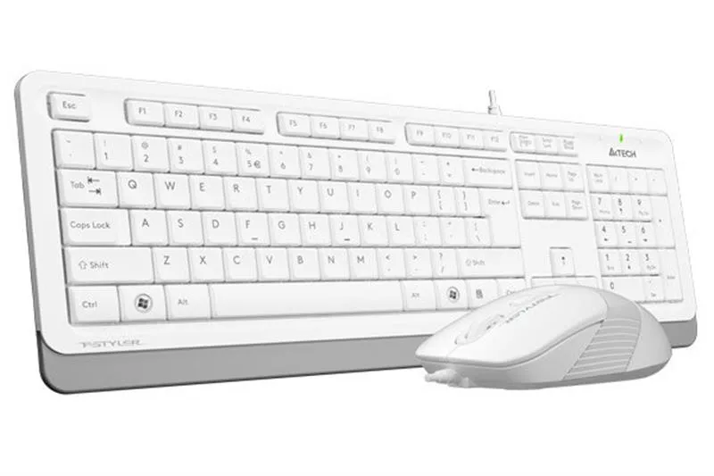 Комплект (клавіатура, миша) A4Tech F1010 White - мініатюра 2
