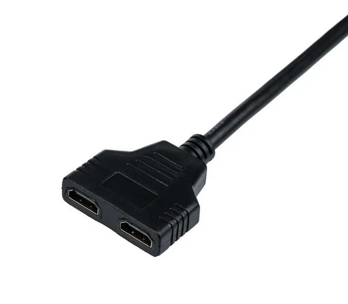 Кабель-розгалужувач Atcom HDMI - 2хHDMI (M/F), 0.1 м, Black (10901) - зображення 1