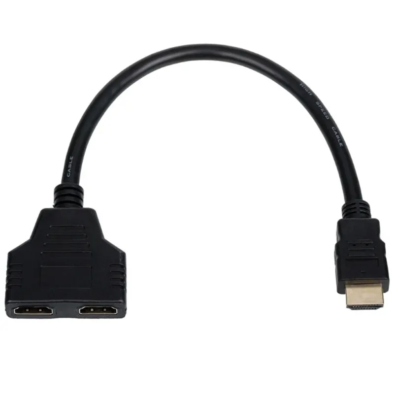Кабель-розгалужувач Atcom HDMI - 2хHDMI (M/F), 0.1 м, Black (10901) - мініатюра 3