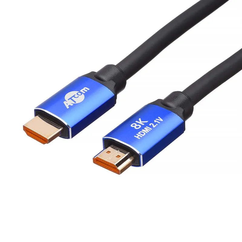 Кабель Atcom HDMI - HDMI V 2.1 (M/M), 2 м, Black/Blue (88888) - зображення 1