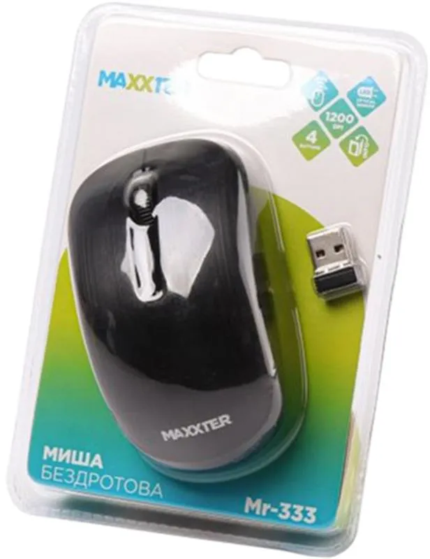 Миша бездротова Maxxter Mr-333 Black - мініатюра 3