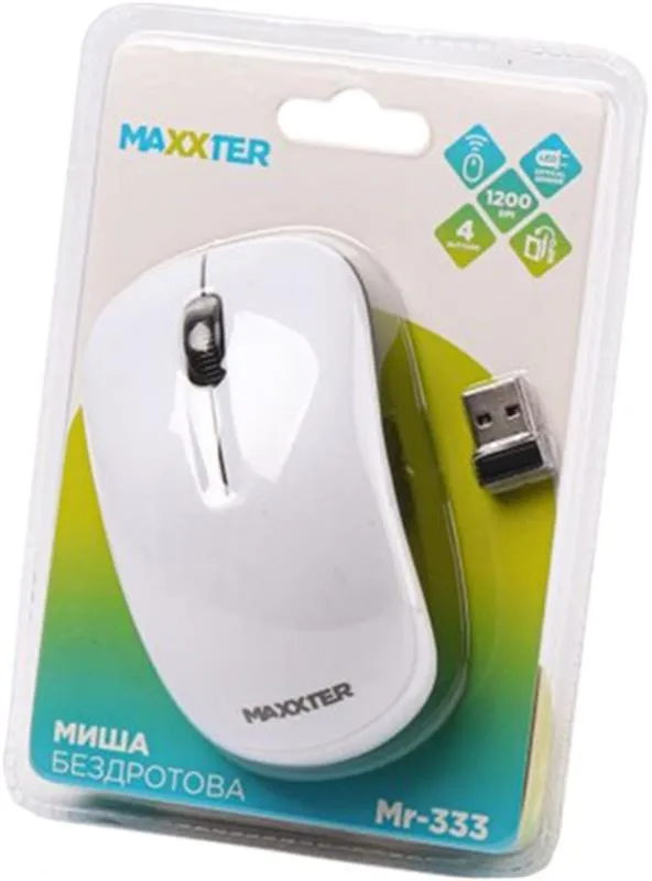 Миша бездротова Maxxter Mr-333-W White USB - мініатюра 3