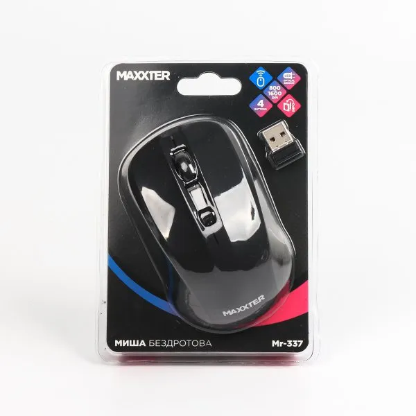 Миша бездротова Maxxter Mr-337 Black - мініатюра 3