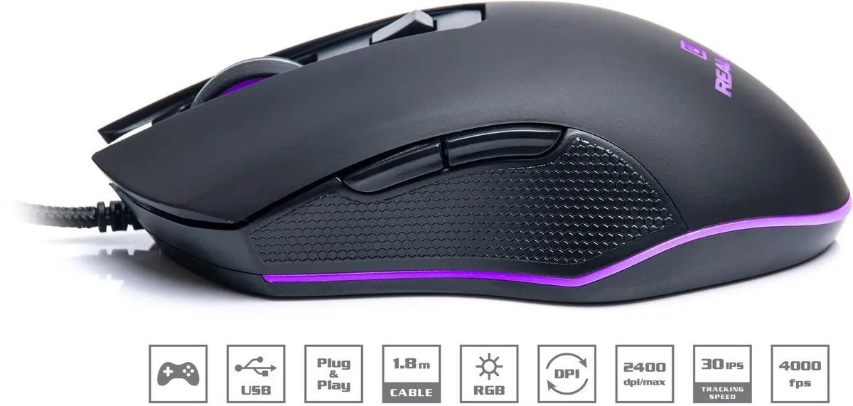 Миша REAL-EL RM-550 Black (EL123200027) - мініатюра 2