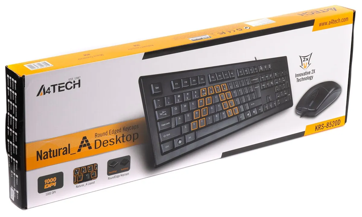 Комплект (клавіатура, миша) A4Tech KRS-8520D Black - мініатюра 3