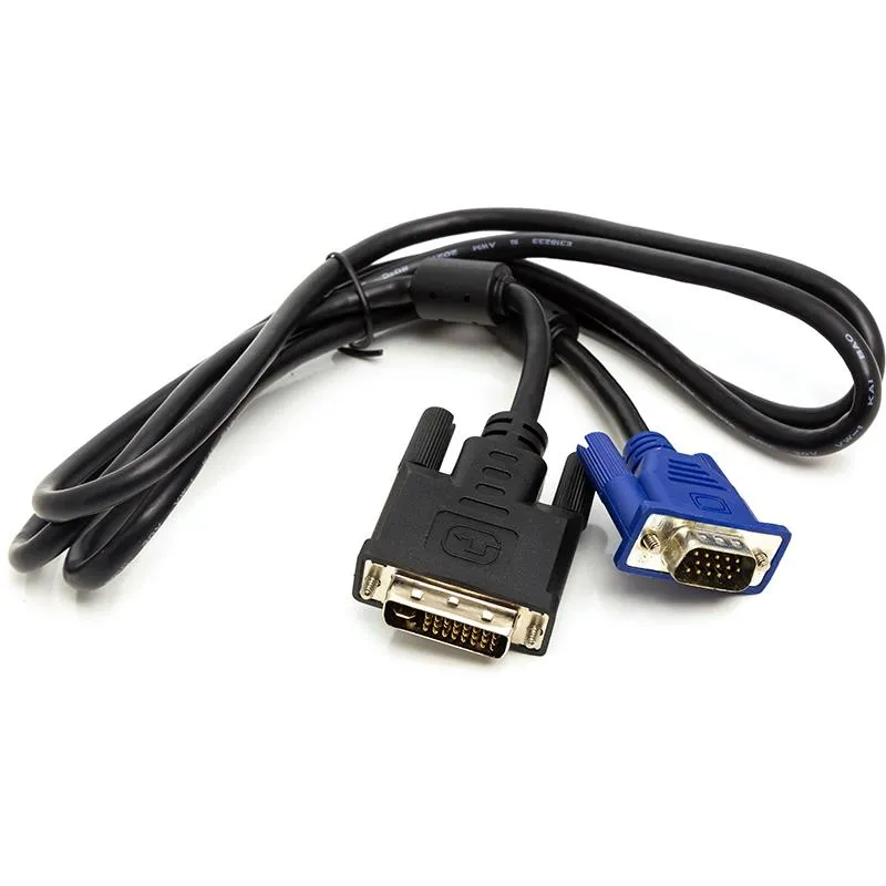 Адаптер PowerPlant (CA911981) DVI-D (М)-VGA(М), 1 м, чорний - зображення 1