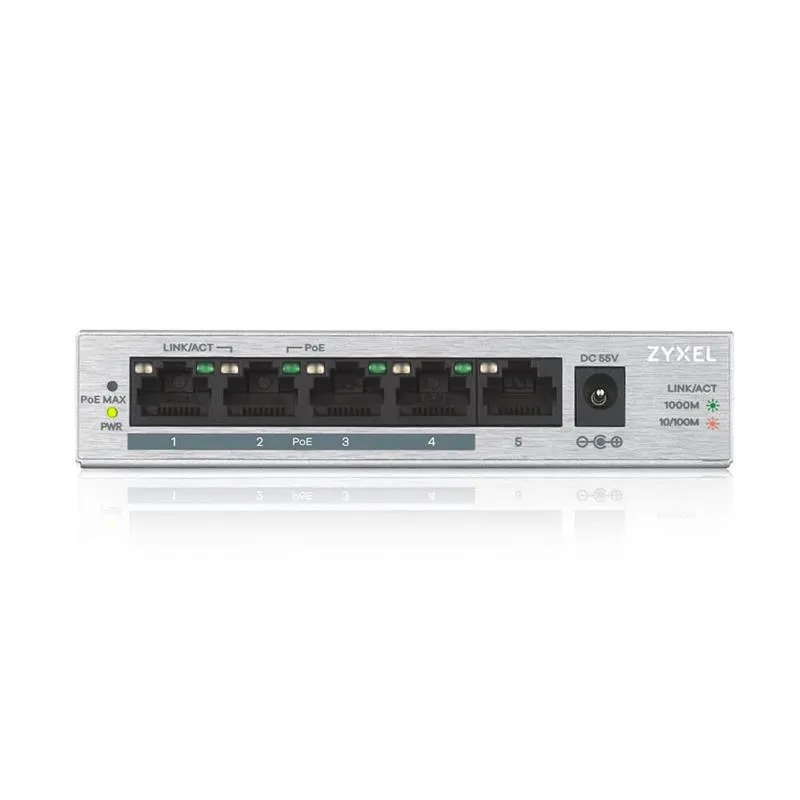 Комутатор ZYXEL GS1005HP (GS1005HP-EU0101F) - мініатюра 2