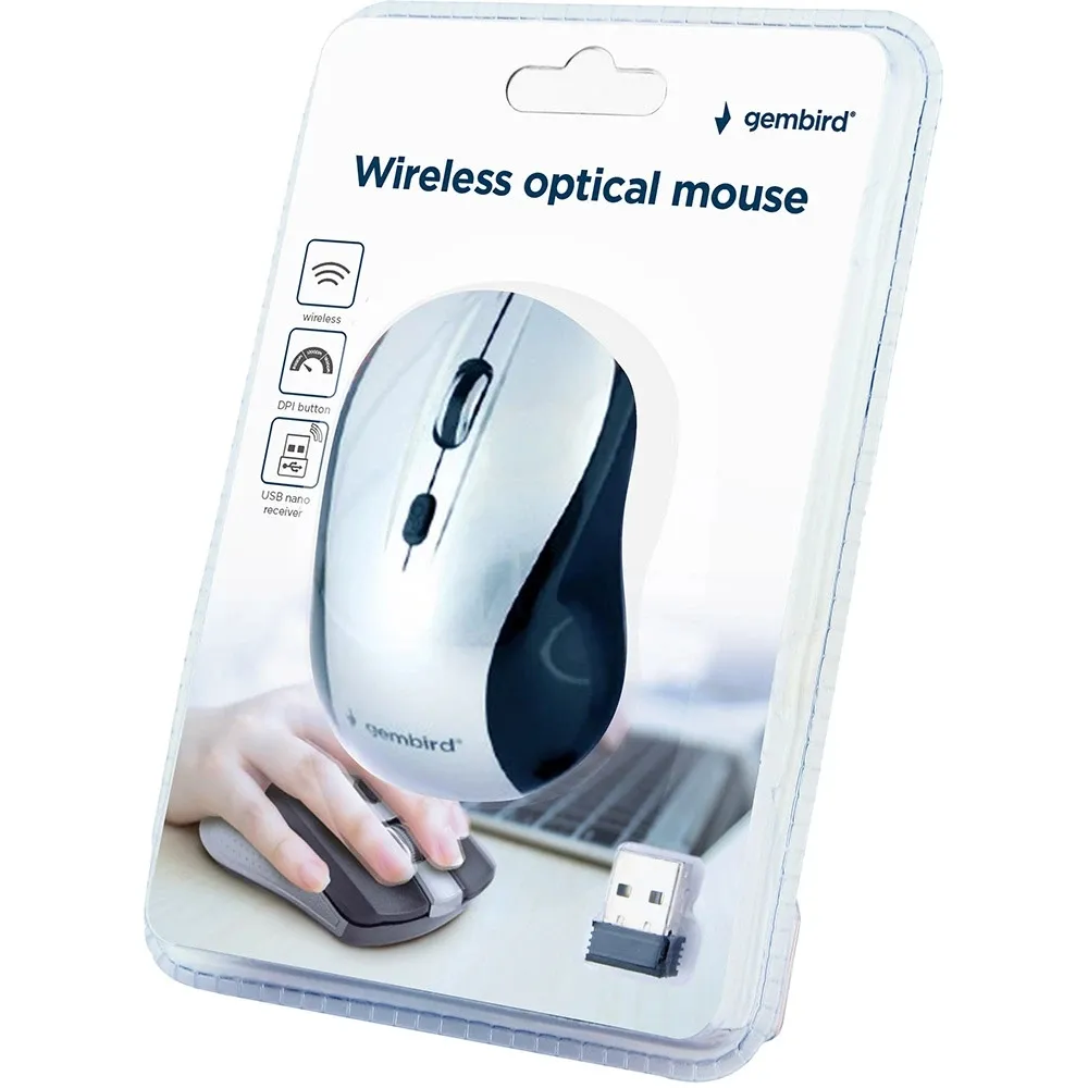 Миша бездротова Gembird MUSW-4B-02-BS Black/Silver - мініатюра 3