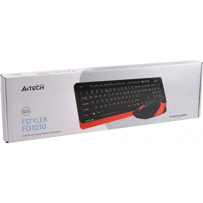Комплект (клавіатура, миша) бездротовий A4Tech Fstyler FG1010 Orange USB - мініатюра 5