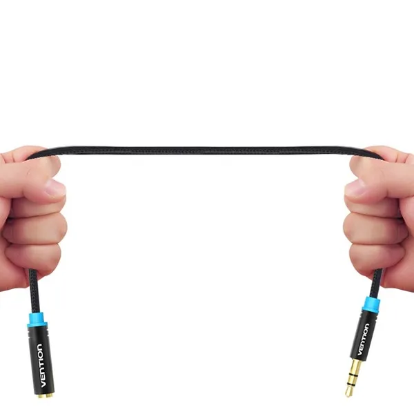 Кабель Vention Audio 3.5 мм - 3.5 мм (М/F), 2 м, чорний (VAB-B06-B200-M) - мініатюра 2