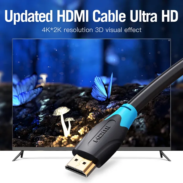 Кабель Vention HDMI - HDMI V1.4 (M/M), 5 м, чорний (AACBJ) - мініатюра 2