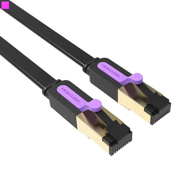 Патч-корд Vention CAT7 SSTP Ethernet, 1 m, Black (ICABF) - зображення 1