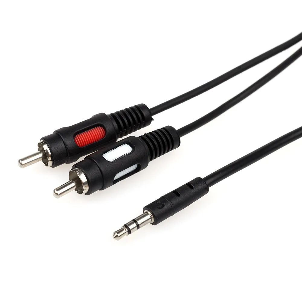 Аудіо-кабель Atcom 3.5 мм - 2xRCA (M/M), 0.8 м, Black (10810) пакет - зображення 1