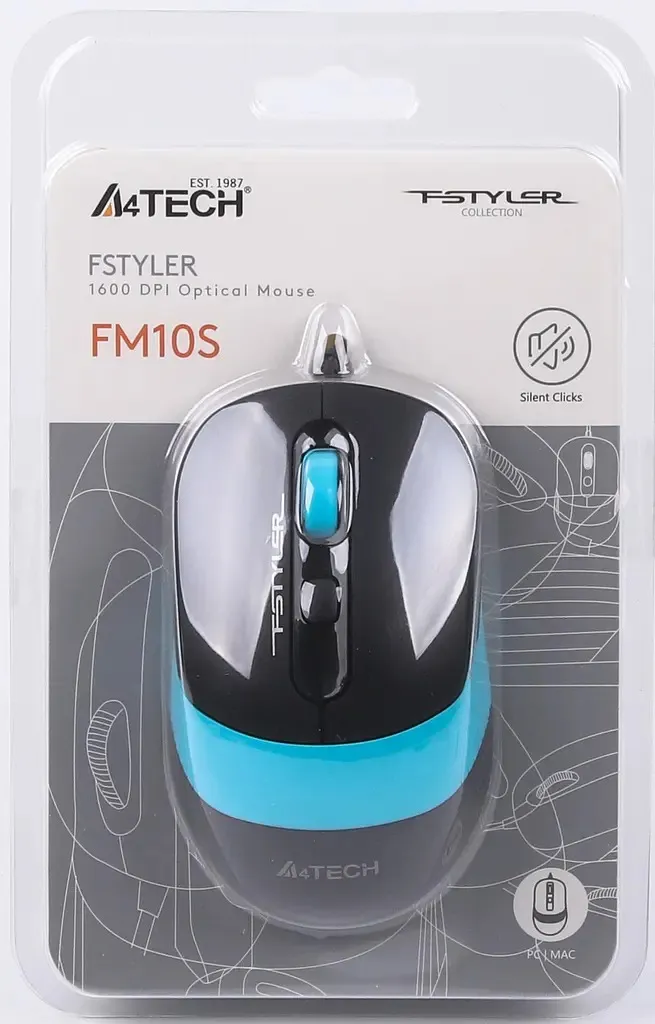 Миша A4Tech FM10S Blue/Black - мініатюра 6