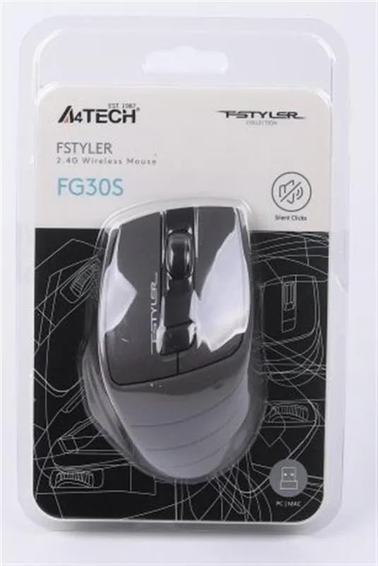 Миша бездротова A4Tech FG30S Grey/Black - мініатюра 8