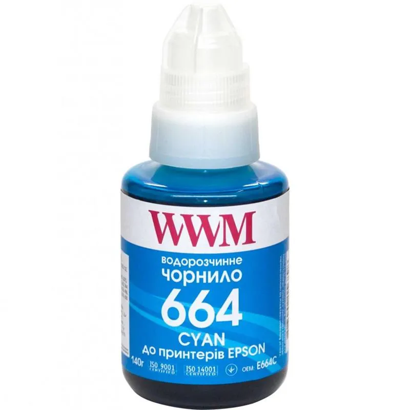 Чорнило WWM Epson L110/210/300 Cyan (E664C) 140г - зображення 1