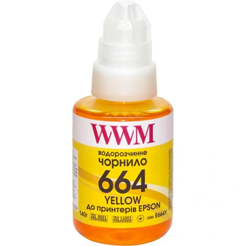 Чорнило WWM Epson L110/210/300 Yellow (E664Y) 140г - зображення 1