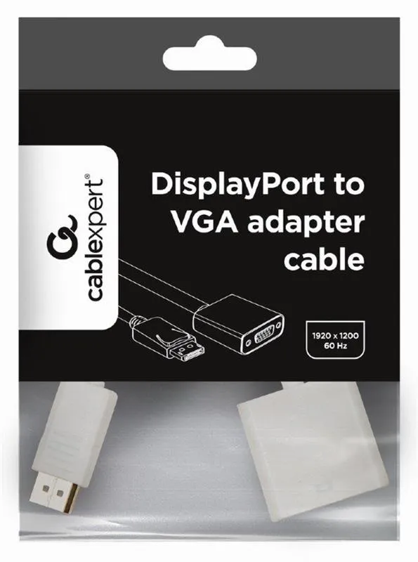 Адаптер Cablexpert DisplayPort - VGA (M/F), 0.15 м, білий (A-DPM-VGAF-02-W) пакет - мініатюра 2
