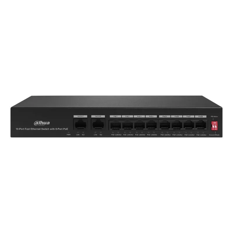 Комутатор Dahua DH-PFS3010-8ET-65 - мініатюра 3