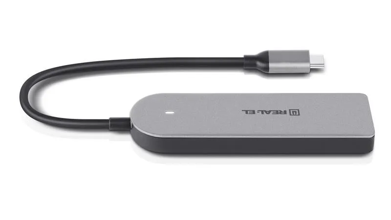 USB-хаб REAL-EL CQ-415 USB Type-C 4-в-1 - мініатюра 3