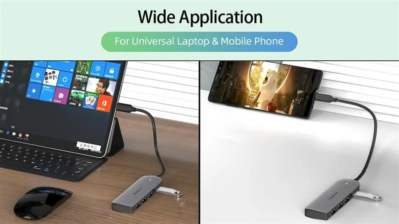 USB-хаб REAL-EL CQ-415 USB Type-C 4-в-1 - мініатюра 8